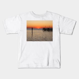 A new day, fishing on the York River in Virginia Kids T-Shirt